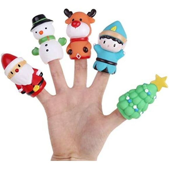 5 Pcs Christmas Finger Toys For Kids Elk Santa Claus Snowman Christmas Tree - Picture 1 of 5